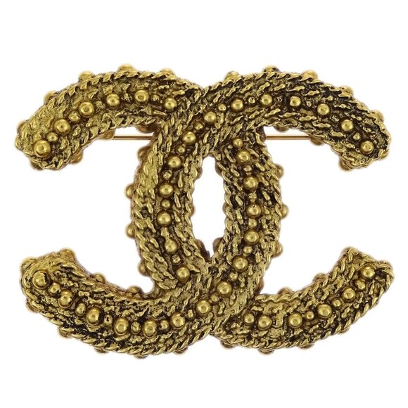 Chanel CC Brooch Pin Gold - Picture 1 of 9